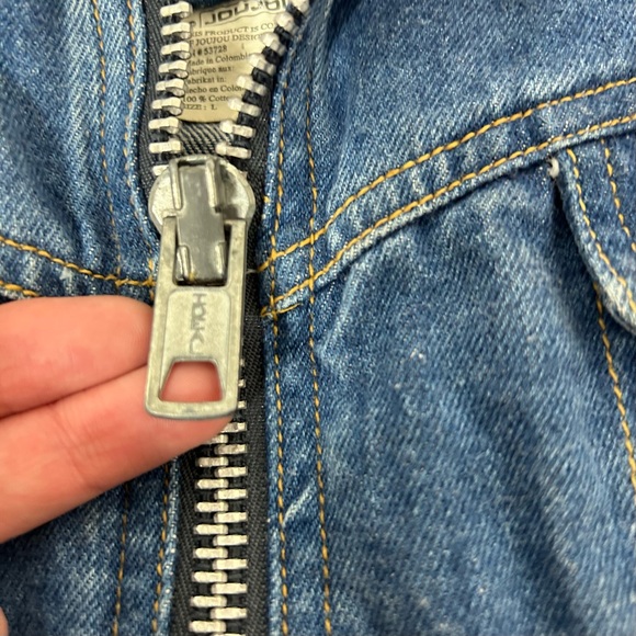 Vintage 90’s JouJou Denim Zip Up Bodycon Dress Size L - Picture 5 of 13